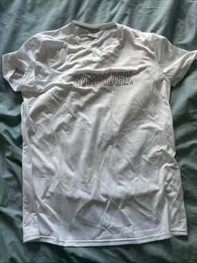 Gymshark White Short Sleeve dry fit workout shirt
